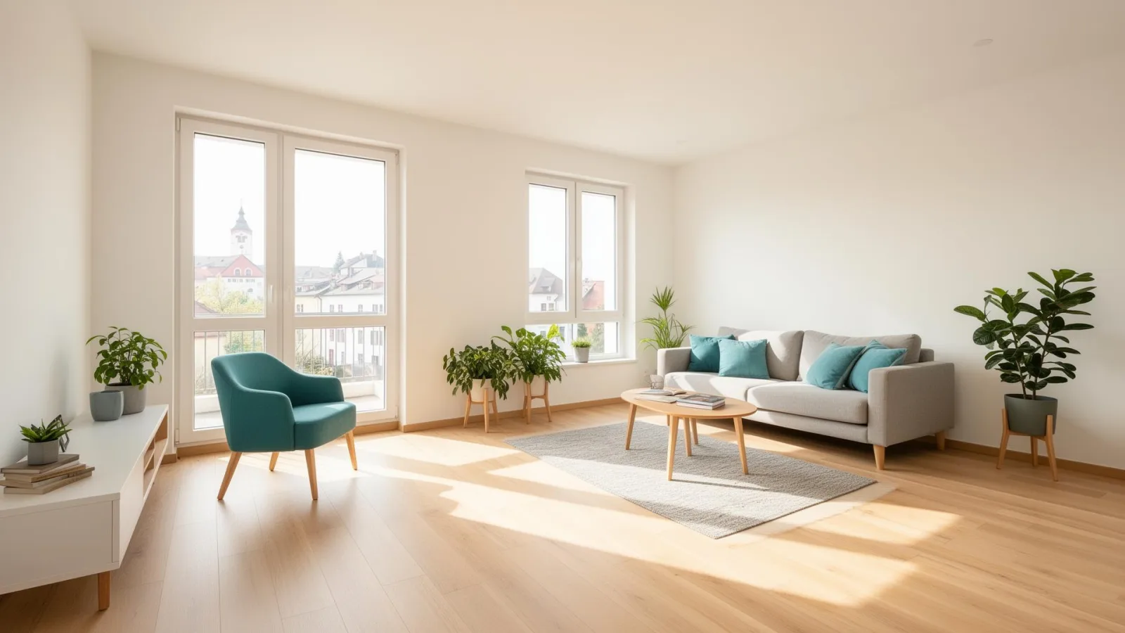 Žiarivo čistý moderný interiér po upratovaní PureAndClean